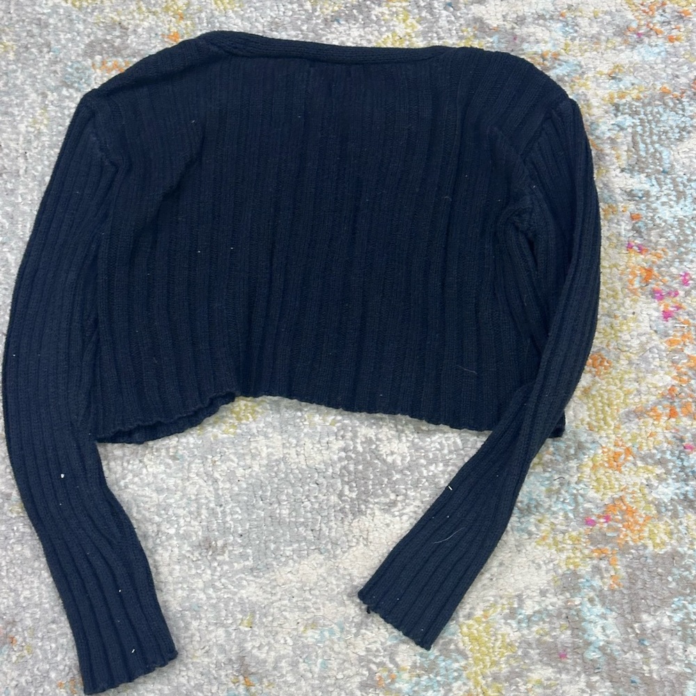 art class Black Ribbed Button-Up Cardigan - Picture 3 of 3